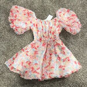 Floral Puff Sleeve Mini Dress